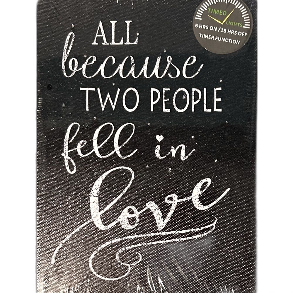 Romantic Black and White LED Wall Art - NWT